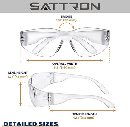 Clear Safety Glasses Bulk of 24, ANSI Z87.1 Eye Protection for Women Men, Scratch & Impact Resistant Protective Glasses, Ideal for Lab, Construction, Shooting
