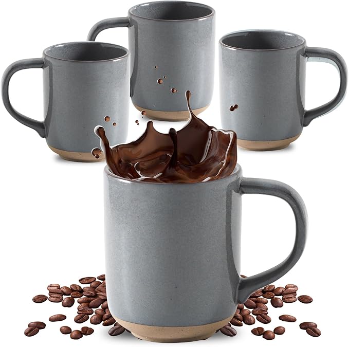 HASENSE Coffee Mugs, 12 OZ Coffee Cups Ceramic Set of 4 by Hasense
