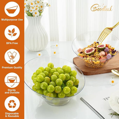 20 Pack Clear Plastic Serving Bowls - Image 2