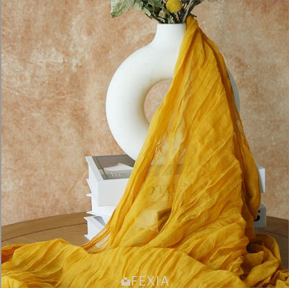 3Pcs Yellow Cheesecloth Table Runner Wedding Baby Shower Home Decor | 35x120 - Image 6