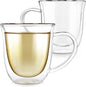 Teabloom Double Walled Borosilicate Glasses – Set of 2 Insulated Glass Cups by Teabloom