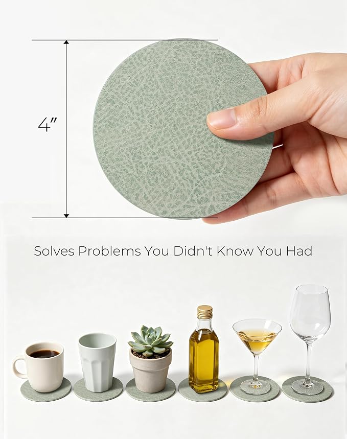 Leetaltree Reversible Leather Coasters Set of 18 - Image 7