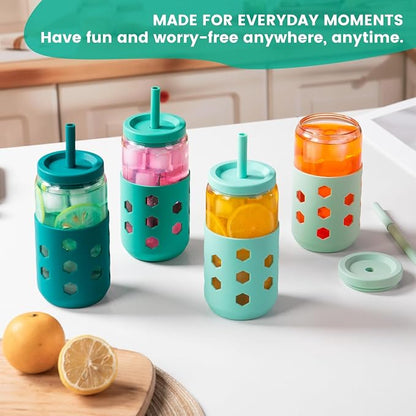 Mrsdry 16 oz Glass Cups with Lids and Straws - Image 9