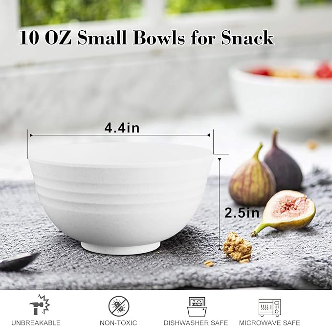 Wheat Straw Snack Bowls 10oz Set of 8 - Image 2