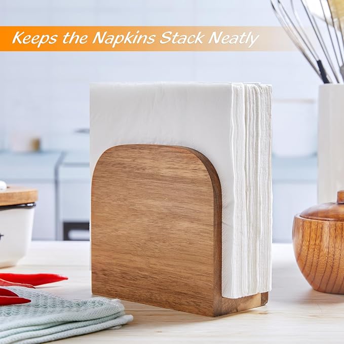 ALELION Acacia Wood Napkin Holder - Image 2