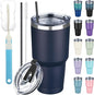 30 oz Tumbler with Lids and Straws, Stainless Steel Insulated Coffee Tumbler by GUDEMAO