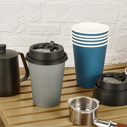 LITOPAK 100 Pack 12 oz Disposable Paper Coffee Cups - Image 4