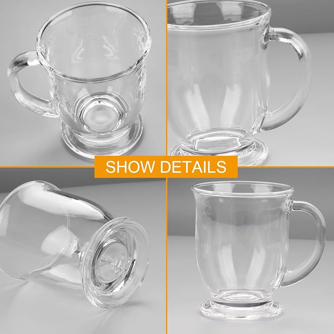 Accguan 15oz/450ml Glass Coffee Mugs - Image 4