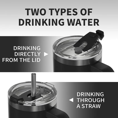 40 oz Tumbler with Handle, Tumbler with Lid and Straw, Double Wall Insulated - Image 4