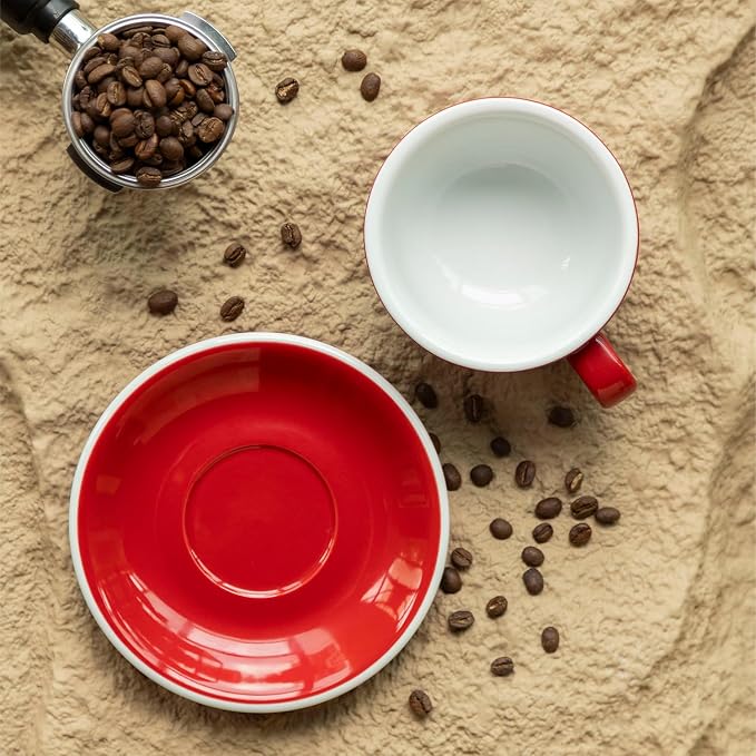 Loveramics Latte Art Mug with Saucer, 10 oz Ceramic Coffee cups with Round - Image 5