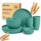 Unbreakable Wheat Straw Dinnerware Set 16 PCS by Perlapoc