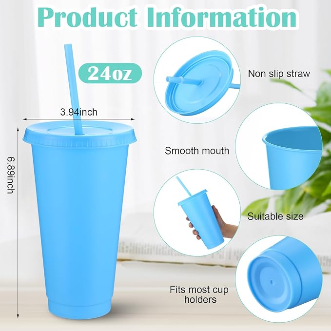 Honeydak 30 Pack Tumbler with Straw and Lid Bulk Cups - Image 3
