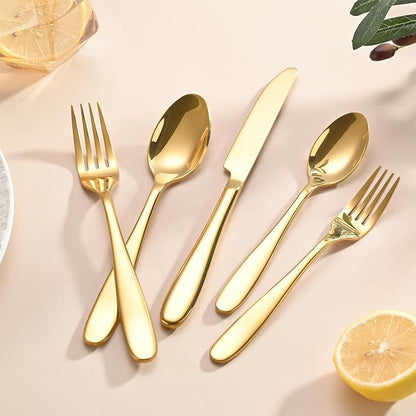40-Piece Gold Silverware Set, Flatware Set - Image 4
