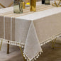 Deep Dream Tablecloths, Waterproof Table Cloth, Linens Wrinkle Free Anti-Fading, Rustic Table Cover Decoration for Kitchen Dinning Christmas(Rectangle/Oblong, 55''x140'',12-14 Seats, Light Coffee)