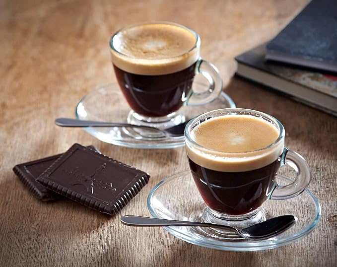 BOHEM'S Espresso Cups, 3.2 oz Small Demitasse Clear Glass Espresso Drinkware - Image 4