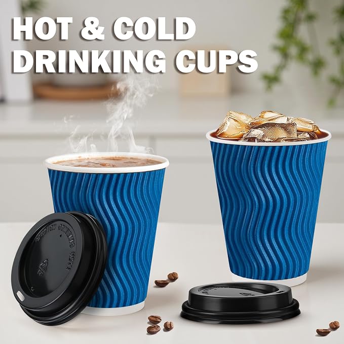 500 Pack 12 oz Insulated Disposable Paper Coffee Cups - Image 6