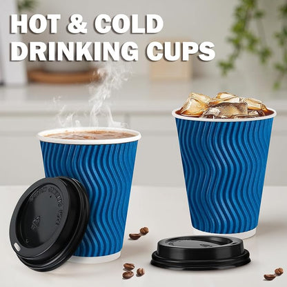 500 Pack 12 oz Insulated Disposable Paper Coffee Cups - Image 6