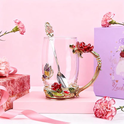 Handicraft Crystal Glass 3D Flower Cups Tea Mug - Image 7
