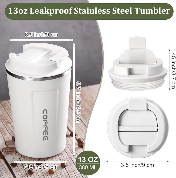 Sieral 4 Pcs 13 oz Travel Coffee Mug Insulated Reusable Coffee Cups - Image 2
