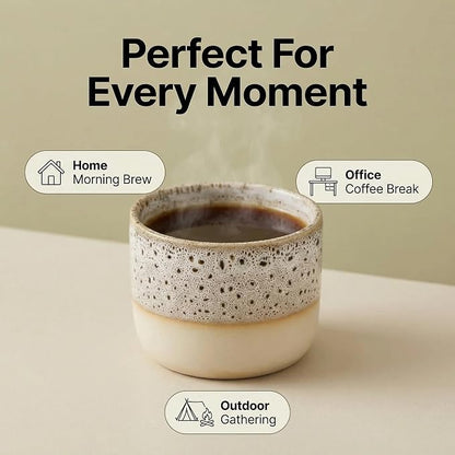 Ceramic Espresso Cups 3oz Small Modern Coffee Cup Thick Walled, Handleless - Image 2