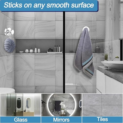 Suction Cup Hooks for Shower, No Drill Towel Hooks for Bathrooms | Shower Hooks - Image 3