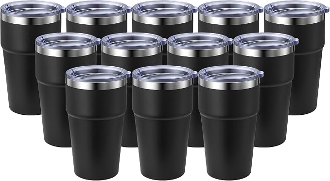 MEWAY 16oz Tumbler Double Wall Vacuum Insulated Travel Mug Bulk, Stainless by MEWAY