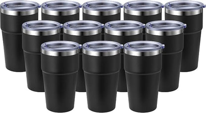MEWAY 16oz Tumbler Double Wall Vacuum Insulated Travel Mug Bulk, Stainless by MEWAY