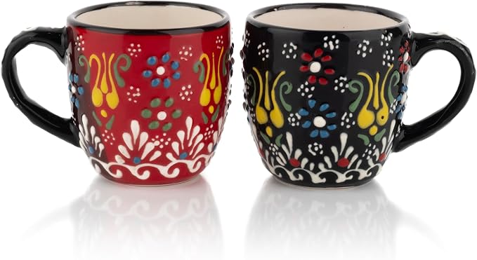 Espresso Cups Set of 2 | 4 oz Small Espresso Cups | Turkish Tea Cups | by CERAMICCI