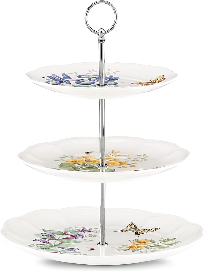 Lenox Butterfly Meadow 3-Tiered Server, 4.10 LB by Lenox