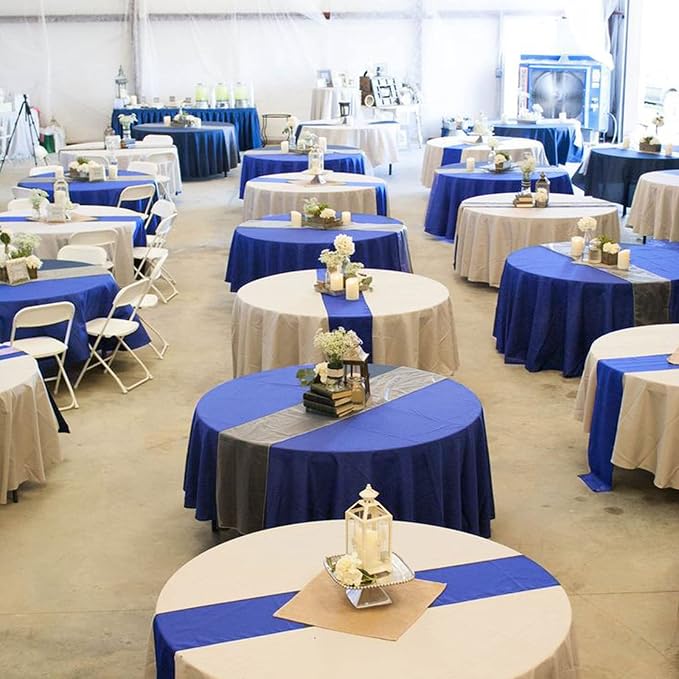 10-Pack Royal Blue 12 x 108 inches Long Premium Satin Table Runner | Wedding - Image 5