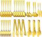 30pcs Stainless Steel Serving Utensils Set for Parties &Buffets, Catering, Banquets, Weddings and Events (GOLD)