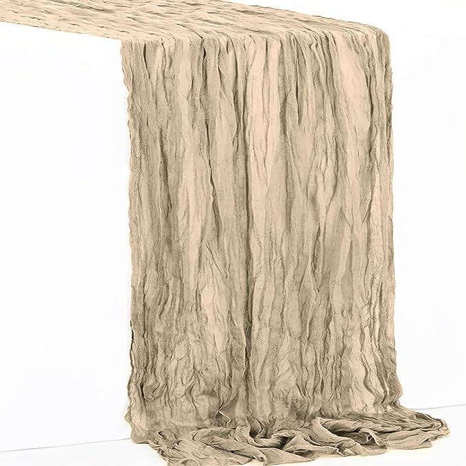 1 Pack Khaki Cheesecloth Table Runner 35x120 Inch 10Ft Rustic Gauze Cheese - Image 6