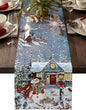 Merry Christmas Table Runner 72 Inches Long, Xmas Trees Snowman Snowflake Table by Unknown
