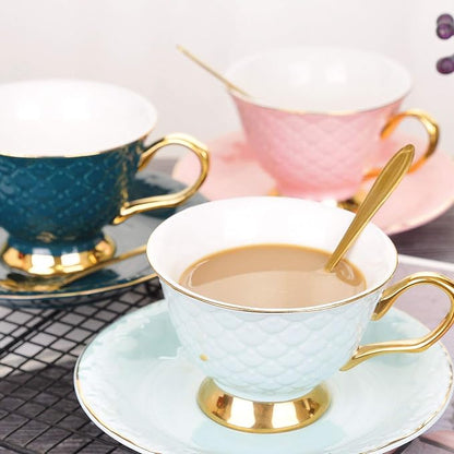 VanEnjoy Pink Vintage 8 Ounces Porcelain Coffee Cup, Tea Cup and Saucer Set and - Image 7