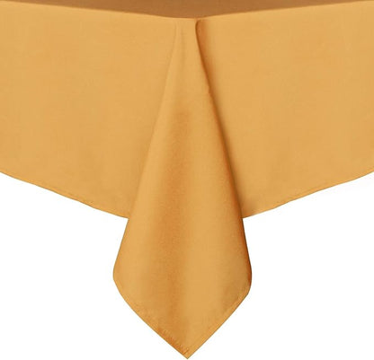 sancua Rectangle Tablecloth - 70 x 90 Inch - Stain and Wrinkle Resistant Washable Polyester Table Cloth, Decorative Fabric Table Cover for Dining Tables, Buffet Parties and Camping, Gold