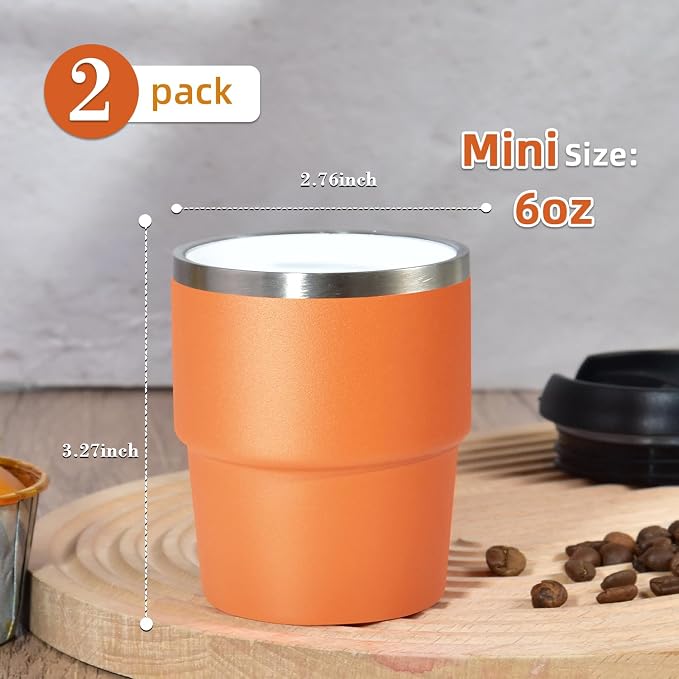 CHLJAR Espresso Cups, 6oz Insulated Espresso Cup Set of 8, Espresso Shot Cups - Image 2