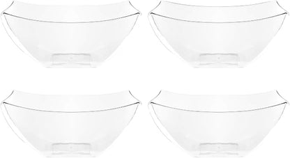 PLASTICPRO Disposable Square Serving Bowls, Party Snack or Salad Bowl, Plastic by PLASTICPRO