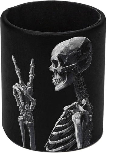 Cool Skeleton Leather Pen Holder by Unknown