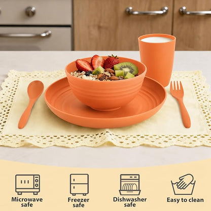 Kids Wheat Straw Dinnerware Sets - Image 3