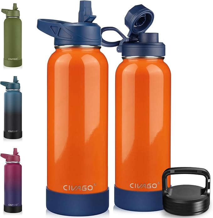 CIVAGO 40 oz Insulated Stainless Steel Water Bottle by CIVAGO