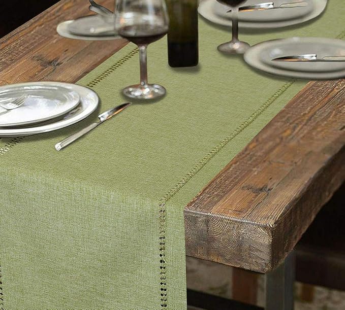 Grelucgo Handcrafted Solid Color Dining Table Runner, Dresser Scarf, - Image 6