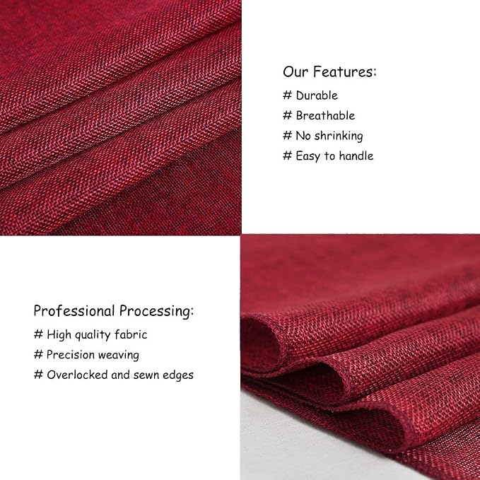 Burgundy Valentines Day Table Runner Burlap Table Cloth 2 Packs 12x84 Inch | - Image 5