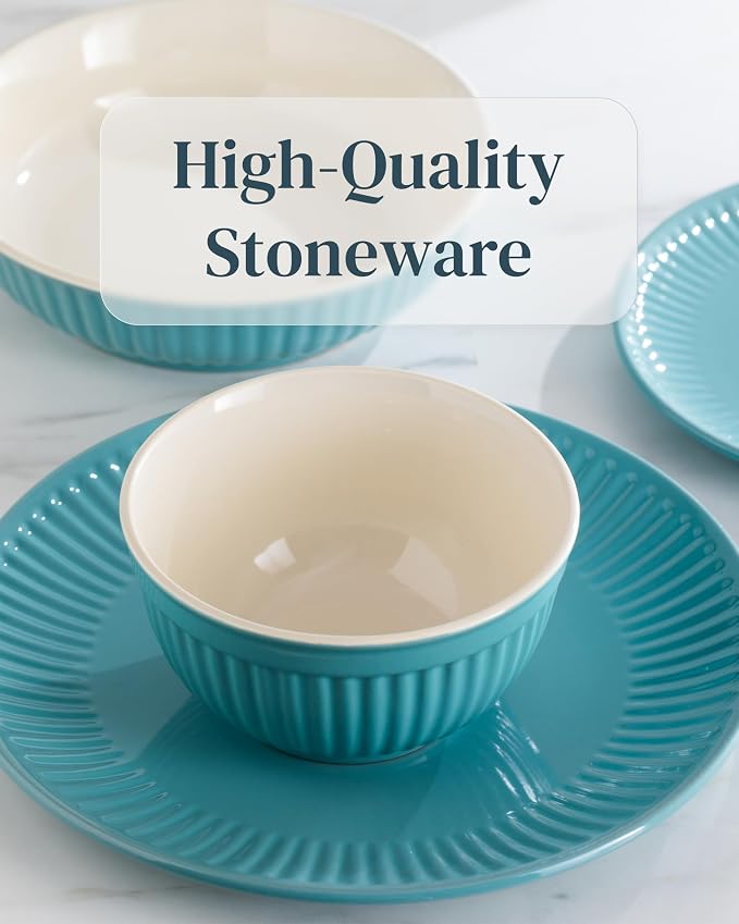 12 Piece Stoneware Dinnerware Set - Image 6