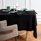 Solino Home Linen Black Tablecloth 70 x 132 Inch - 100% Pure Linen Rectangular Tablecloth - Machine Washable Table Cloth for Spring - Sonoma