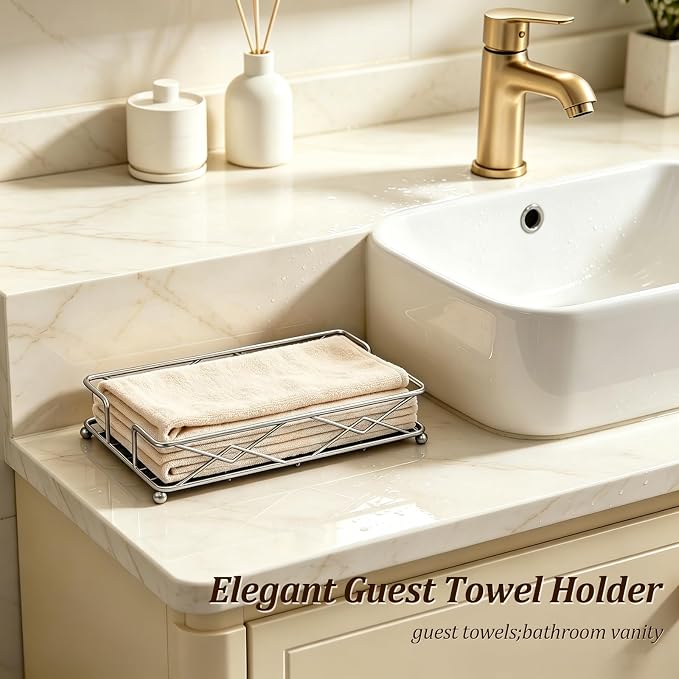 Silver Metal Guest Towel Napkin Holder - Image 4