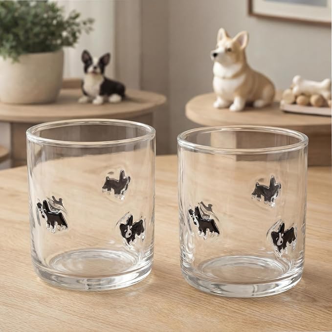 Skylety 2 Pack Puppy Icon Juice Glasses, Coquette Aesthetic Glass Cups - Image 7