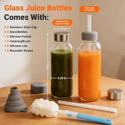 Sursip 16 oz Glass Juice Bottles - Image 2