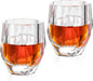 KAMMAK Geometric Faceted Whiskey Glass Modern Crystal Tumbler with Thick Stable Base 7.78 oz Lead-Free Elegant Barware for Scotch, Bourbon, Cocktail, Wine - Ideal Gift & Modern Home Drinkware
