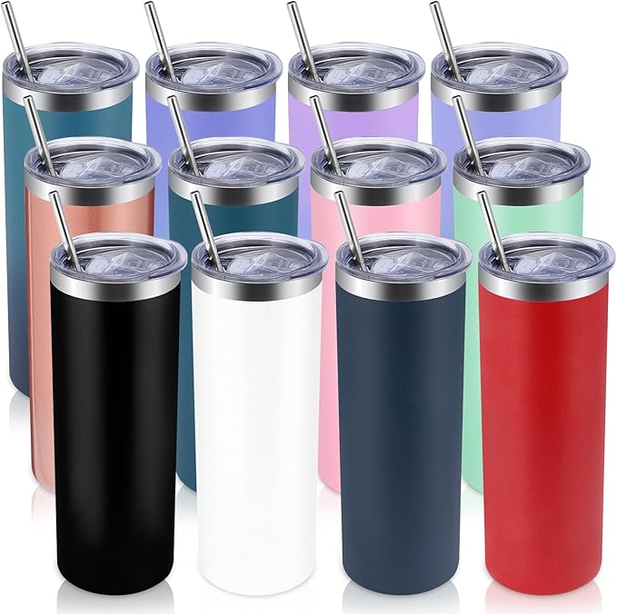 Volhoply 12 Pack Skinny Tumblers by LiveFully%EF%BC%8CDrinkFreely%E2%80%94KeepGoingwithVolhoply%EF%BC%81