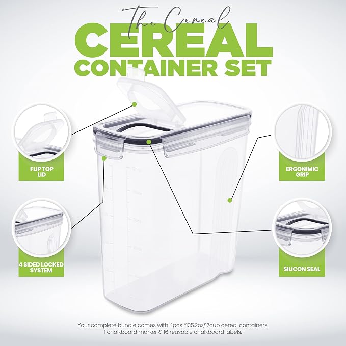 Utopia Kitchen Cereal Containers Storage Set - Image 4